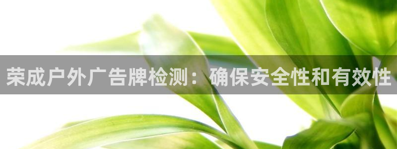 杏宇平台是什么：荣成户外广告牌检测：确保安全性和有效性
