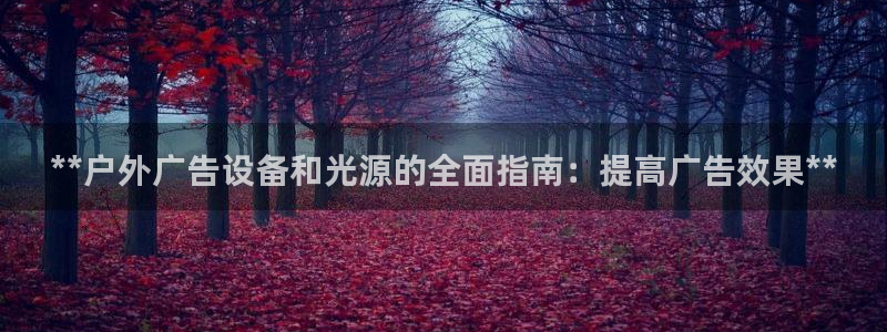 杏宇平台怎么样赚钱：**户外广告设备和光源的全面指南：提高广告效果**