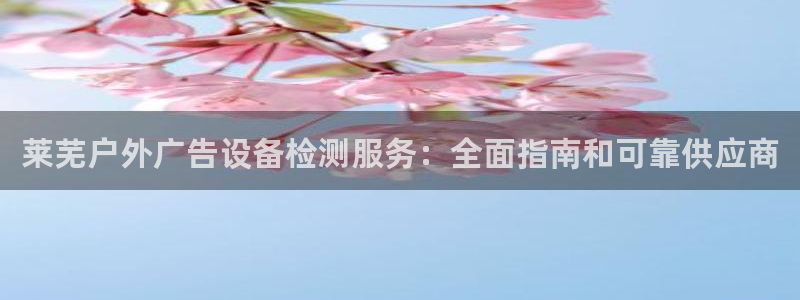 杏宇平台注册登录：莱芜户外广告设备检测服务：全面指南和可靠供应商